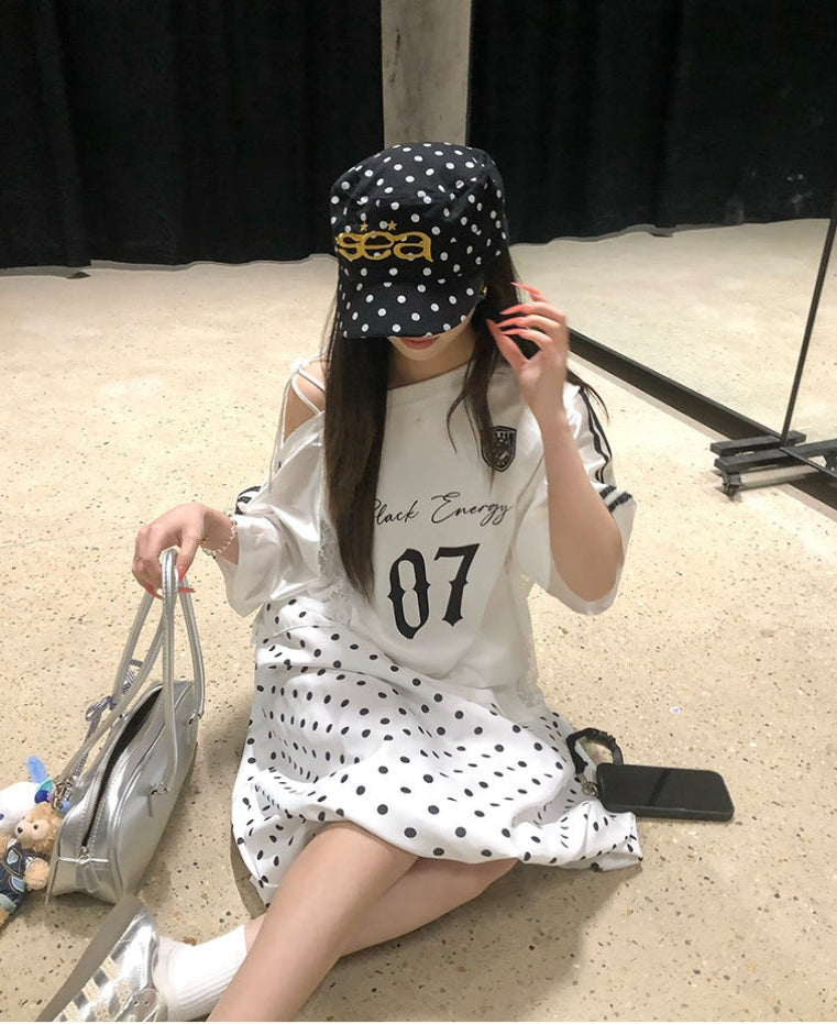 【W杯コーデ】ショルダーリボンジャージー