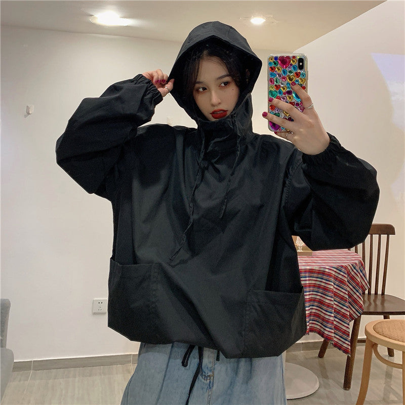 フード付きオーバーサイズワークプルオーバー