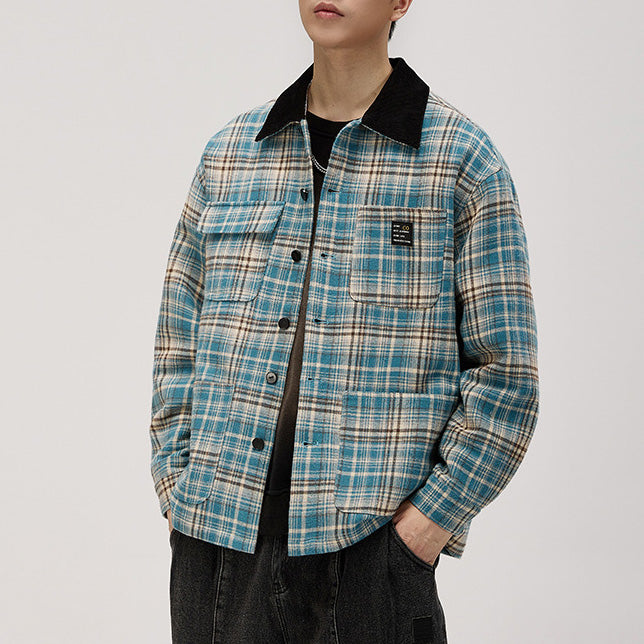 コーデュロイカラーチェックジャケット