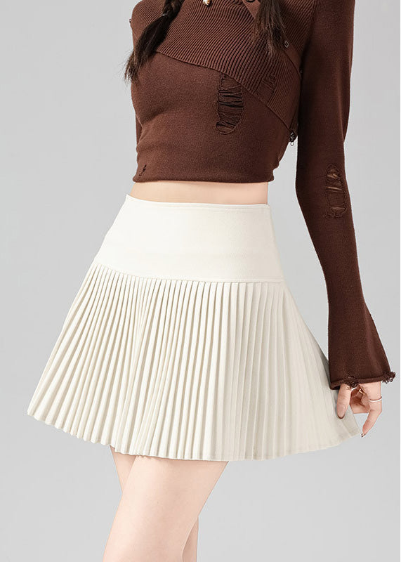 プリーツウールミニスカート