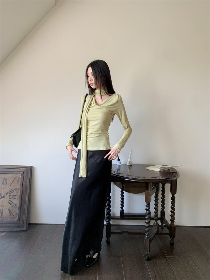 サイドシャーリングスリムロンT