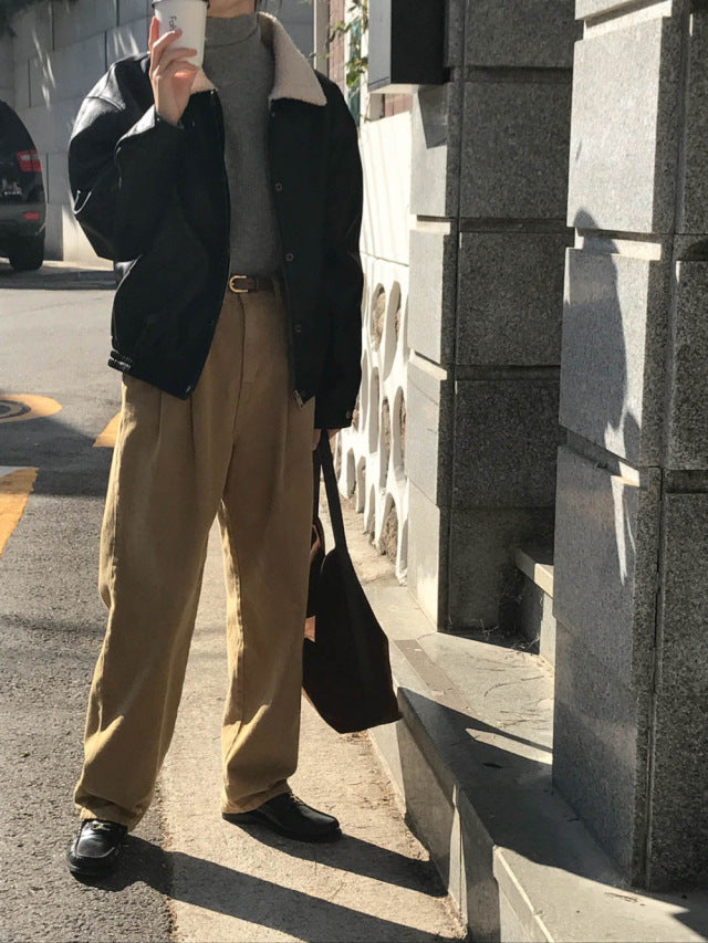 ボア襟付きレザージャケット