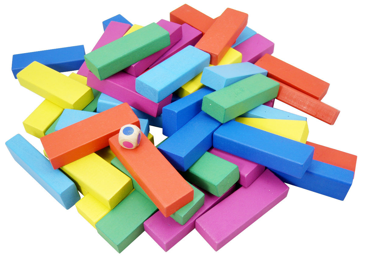 カラーウッドブロックタワーゲーム