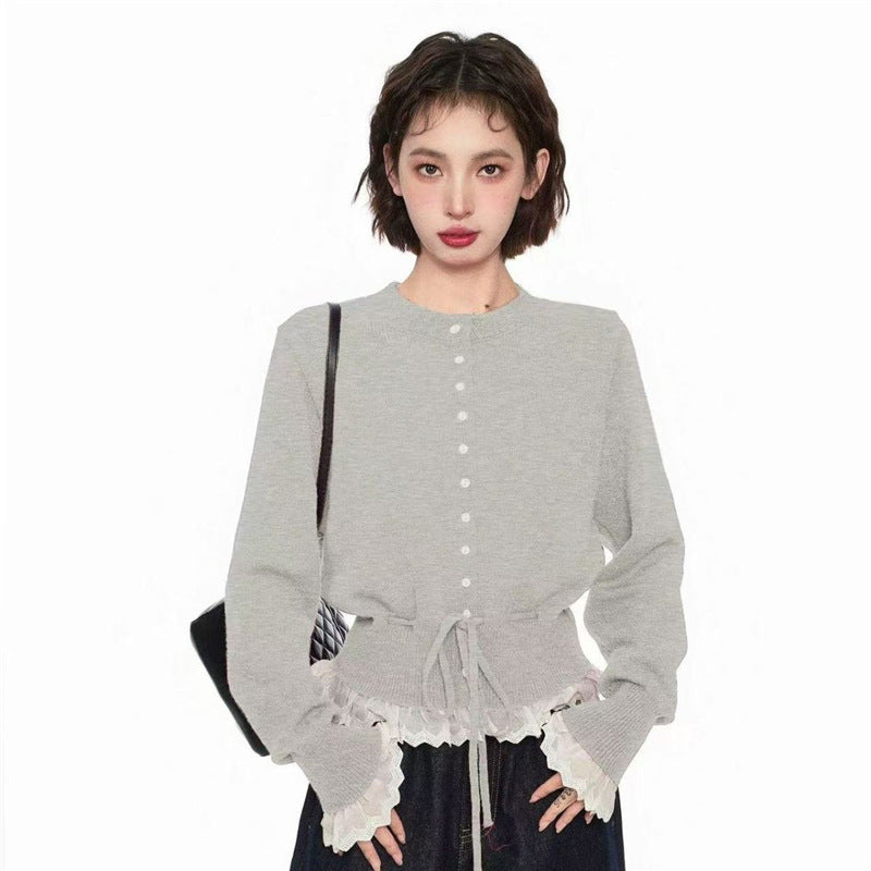 フリル付き　カーディガン