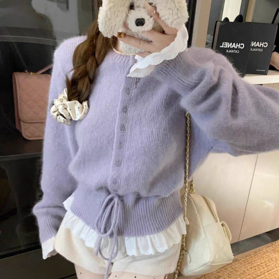 フリル付き　カーディガン