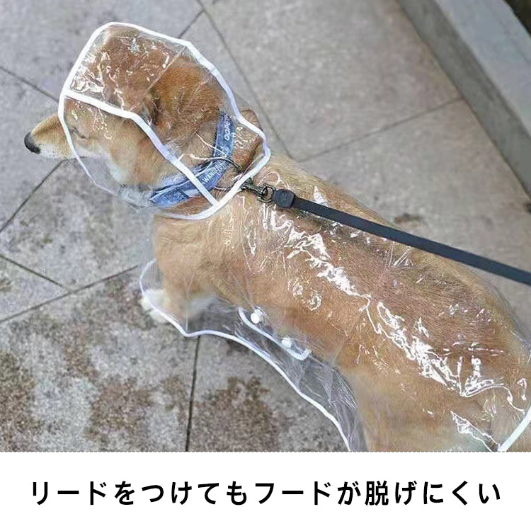 クリアデザインの防水犬用ポンチョ