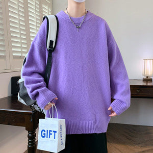 ドロップショルダーカラーニット