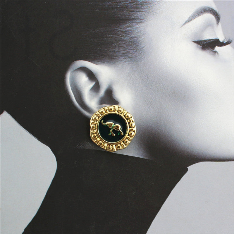 フレンチレトロ バロックアシンメトリー アニマルスタッド ピアス