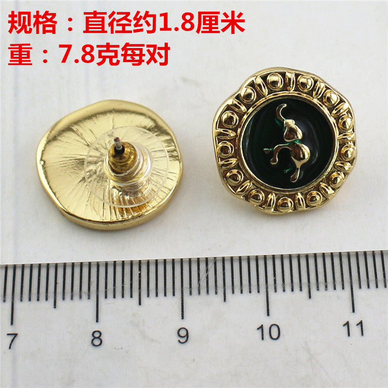 フレンチレトロ バロックアシンメトリー アニマルスタッド ピアス