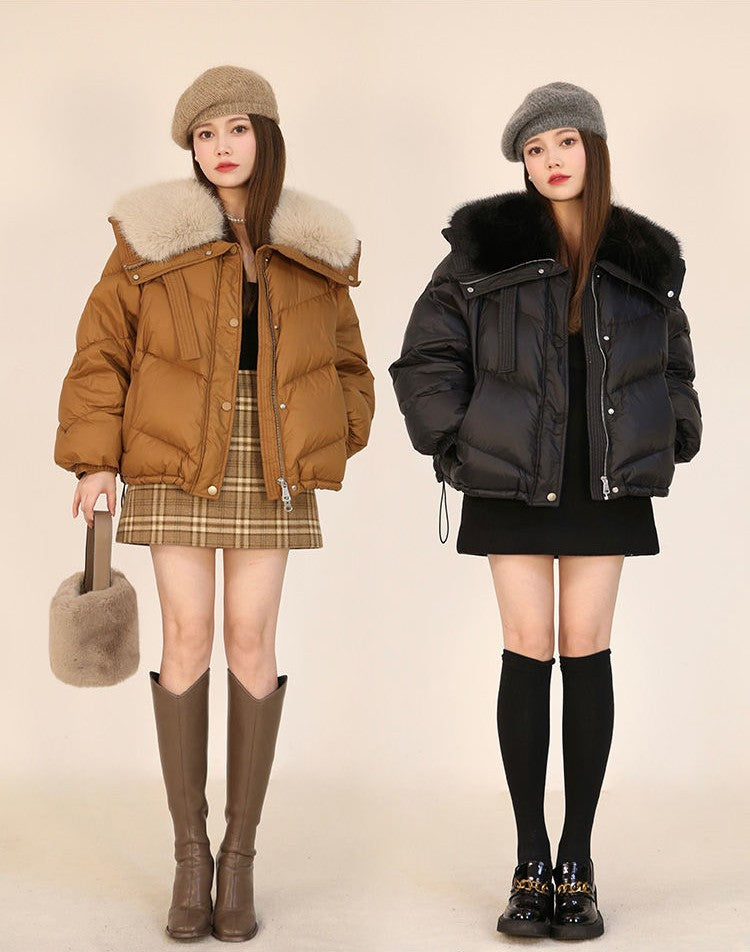 ふわもこ襟で冬のヒロインに♡フェイクファーダウン