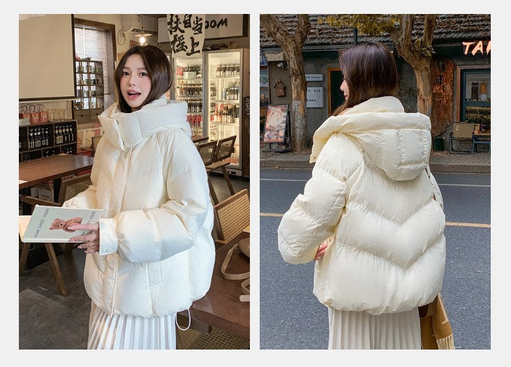 大人かわいい配色でおしゃれ上級者に！バイカラーダウン