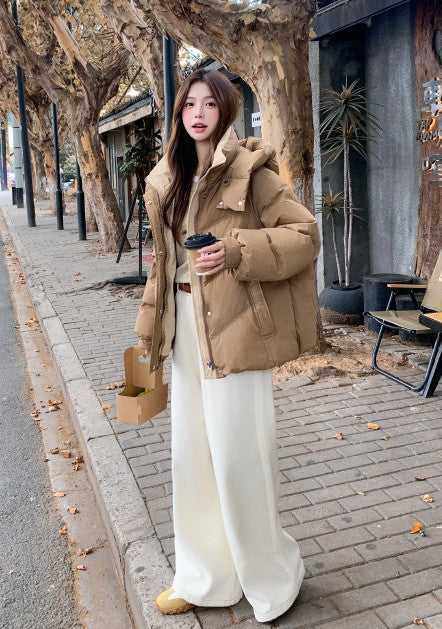 大人かわいい配色でおしゃれ上級者に！バイカラーダウン