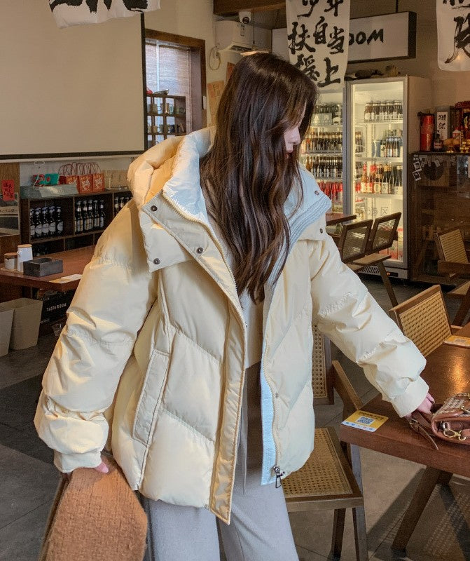 大人かわいい配色でおしゃれ上級者に！バイカラーダウン