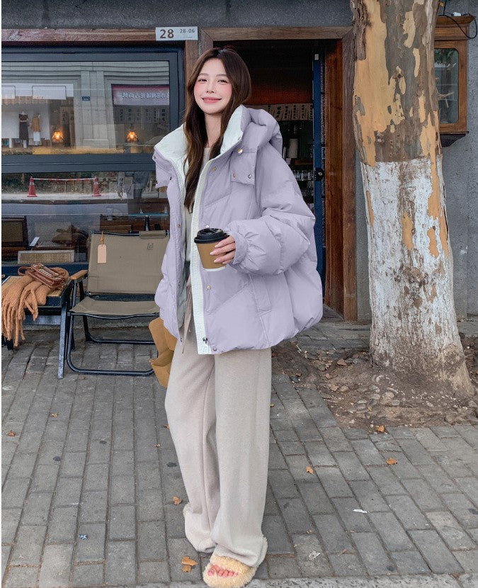 大人かわいい配色でおしゃれ上級者に！バイカラーダウン