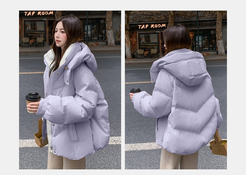 大人かわいい配色でおしゃれ上級者に！バイカラーダウン