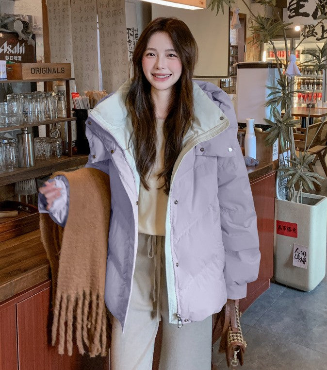 大人かわいい配色でおしゃれ上級者に！バイカラーダウン