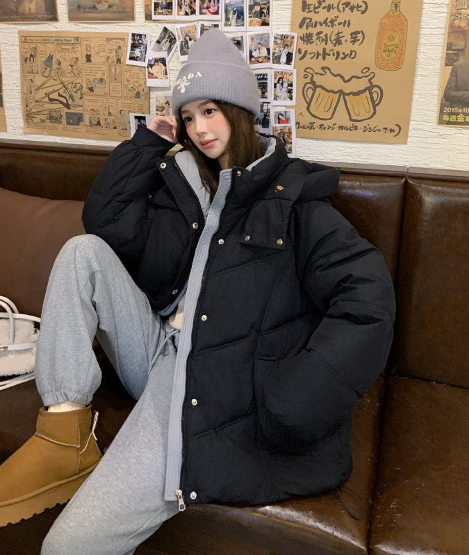 大人かわいい配色でおしゃれ上級者に！バイカラーダウン