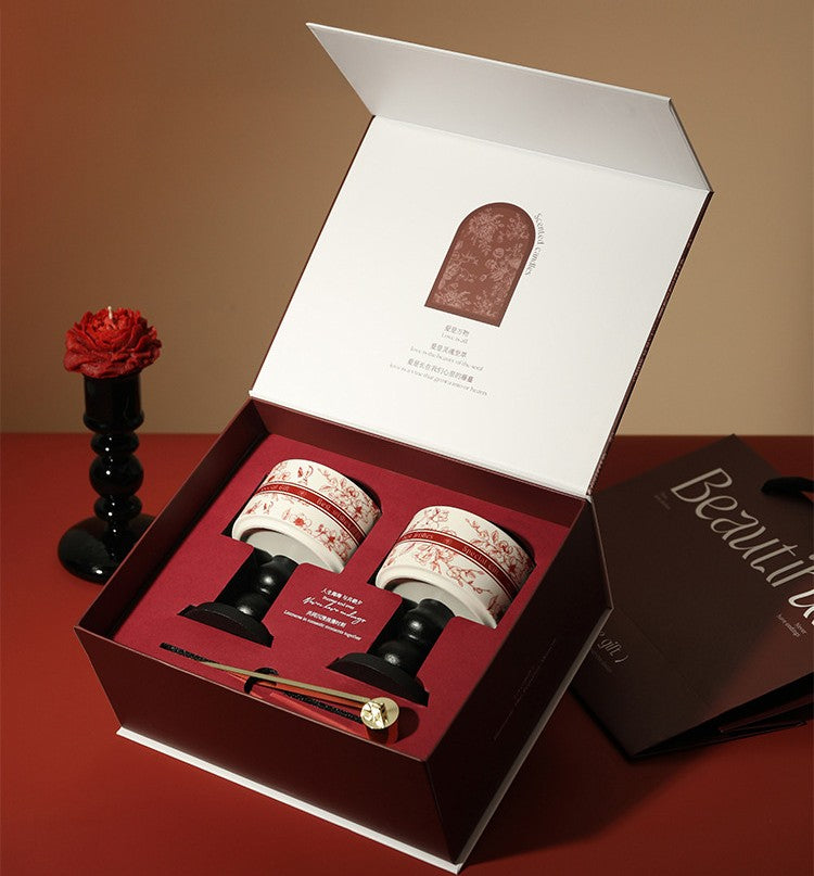 上品に香るローズ型キャンドル（２点セット）