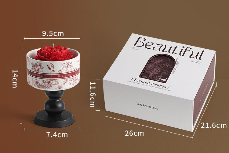 上品に香るローズ型キャンドル（２点セット）