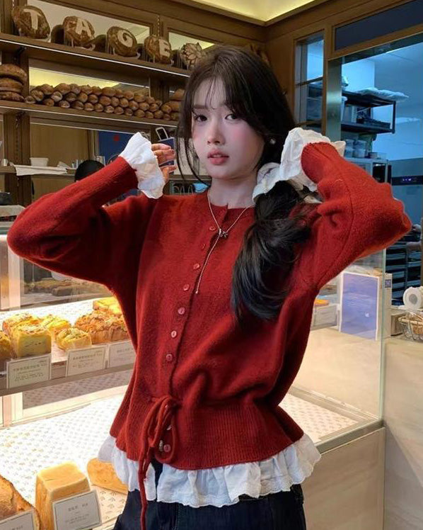 フリル付き　カーディガン