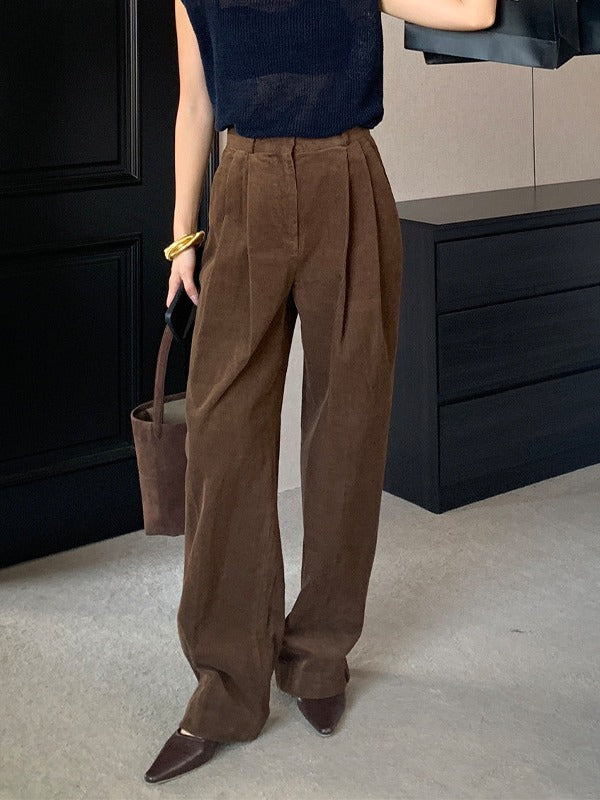 ココアブラウンコーデュロイパンツ