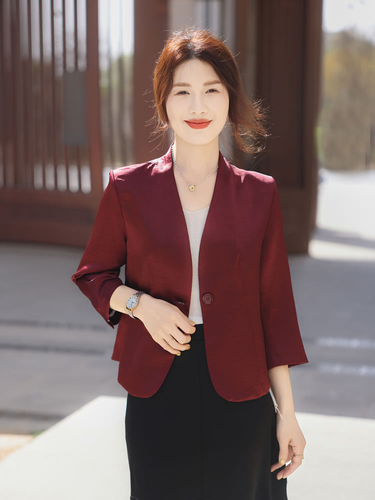 襟なしフォーマル シンプルデザインジャケット