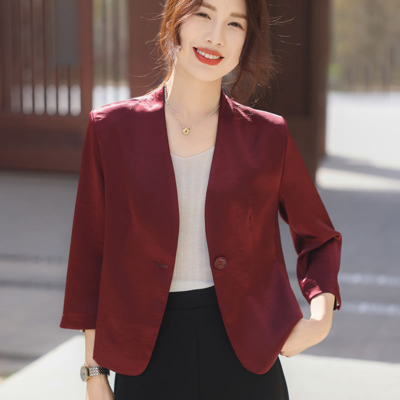 襟なしフォーマル シンプルデザインジャケット