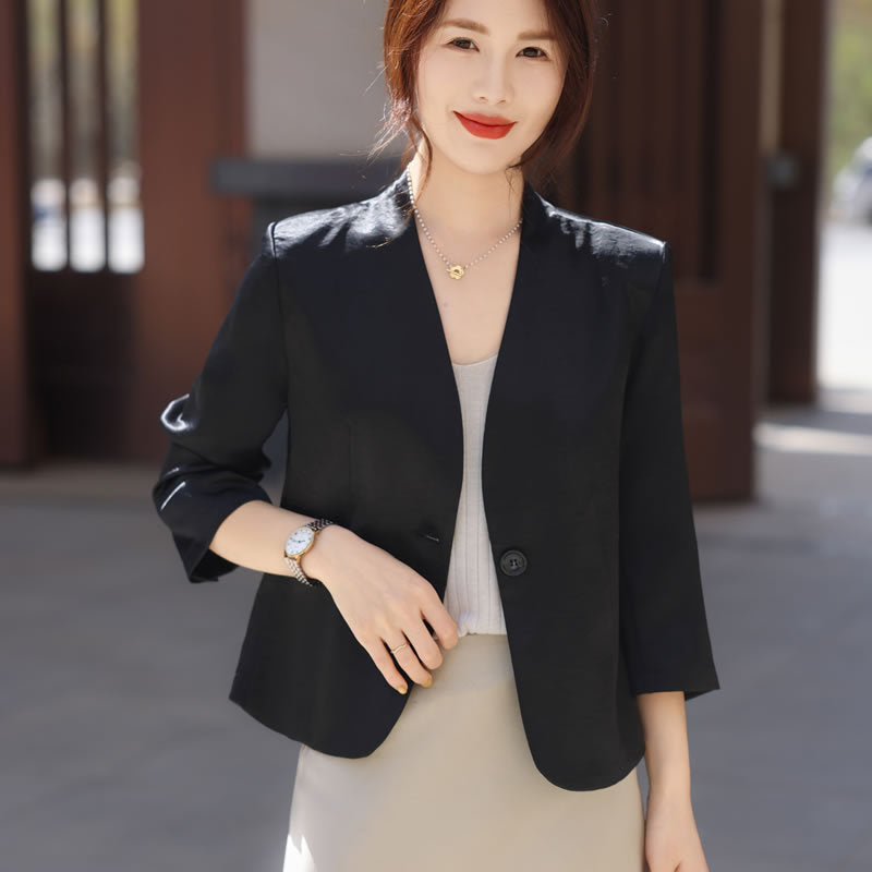 襟なしフォーマル シンプルデザインジャケット