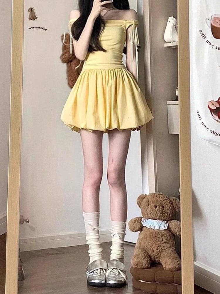 視線ひとりじめ。とろけるバターのあざとバルーンワンピ