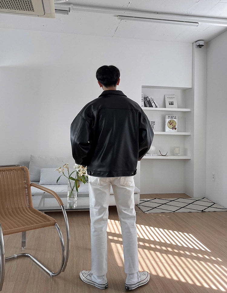 ビッグシルエットカジュアルレザージャケット
