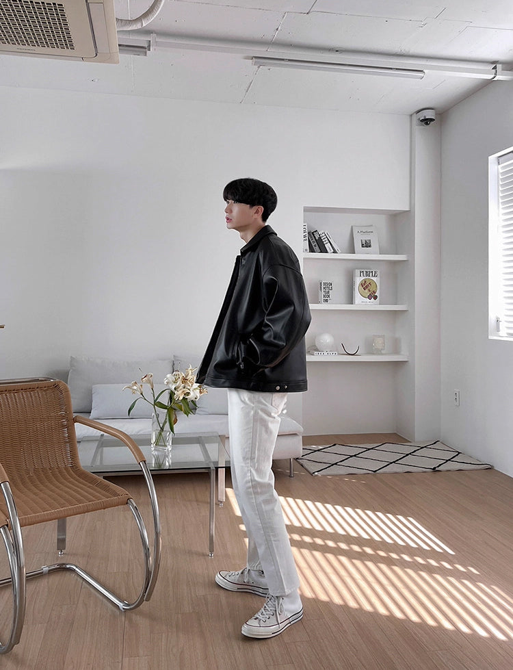 ビッグシルエットカジュアルレザージャケット