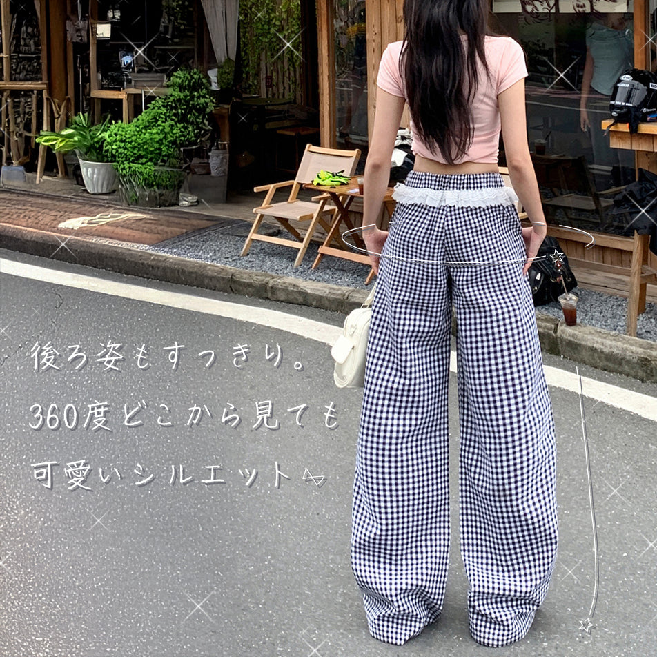 ギンガムチェックパンツ