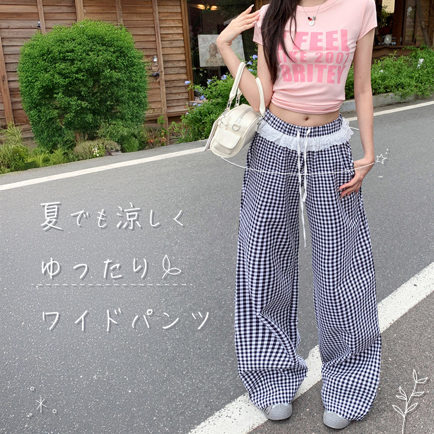 ギンガムチェックパンツ
