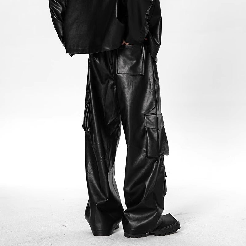 ポケットワイドレザーパンツ