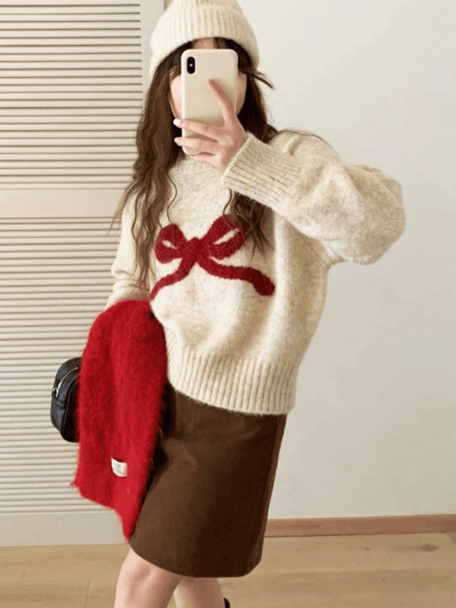 リボンデザインセーター