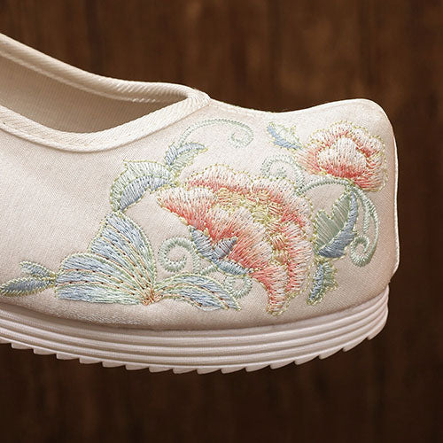 花刺繍リボンチャイナシューズ