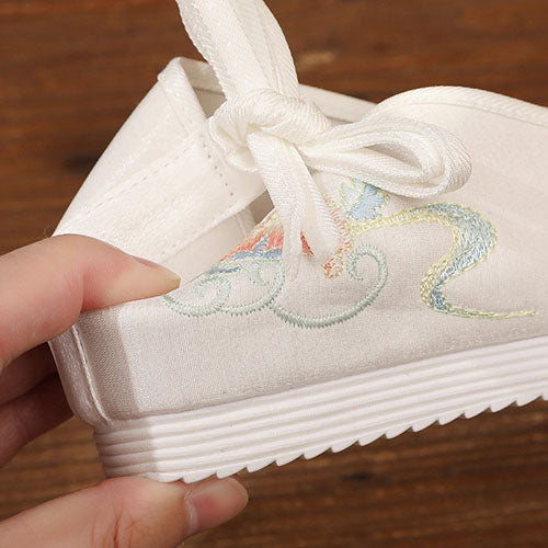 花刺繍リボンチャイナシューズ