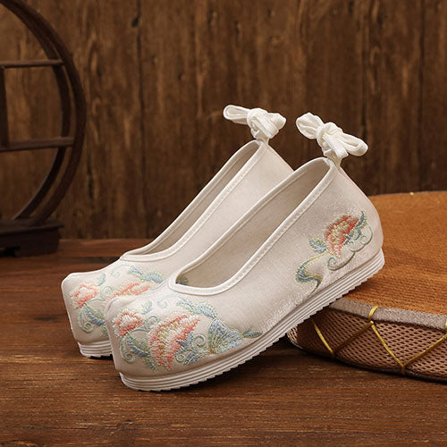 花刺繍リボンチャイナシューズ