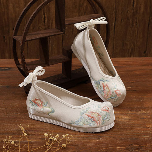 花刺繍リボンチャイナシューズ