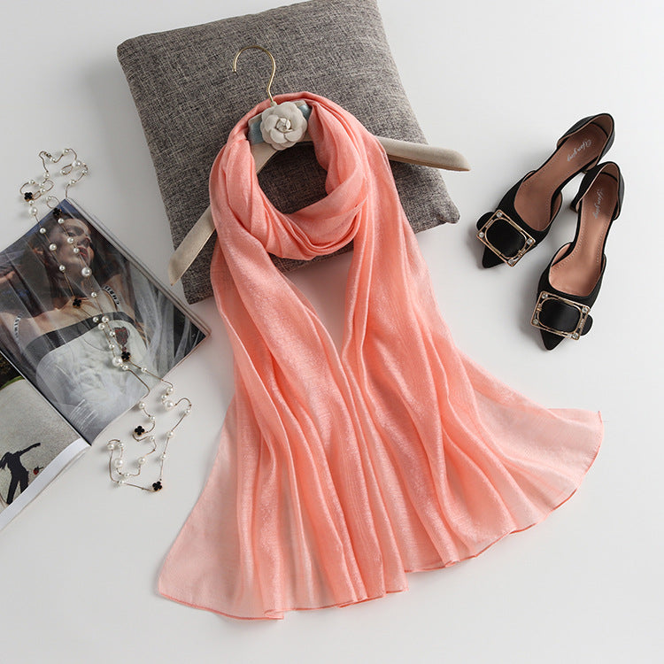 上質シルクタッチ 無地ロングストール