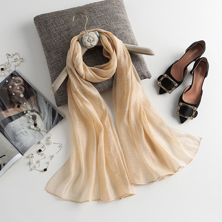 上質シルクタッチ 無地ロングストール