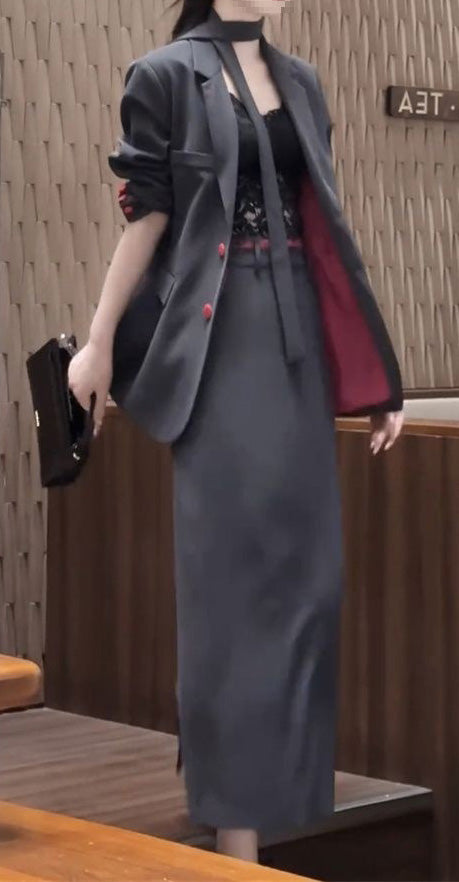 マキシスカートデザインツーピース