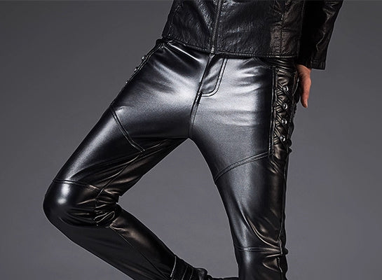 タイトストレートレザーパンツ