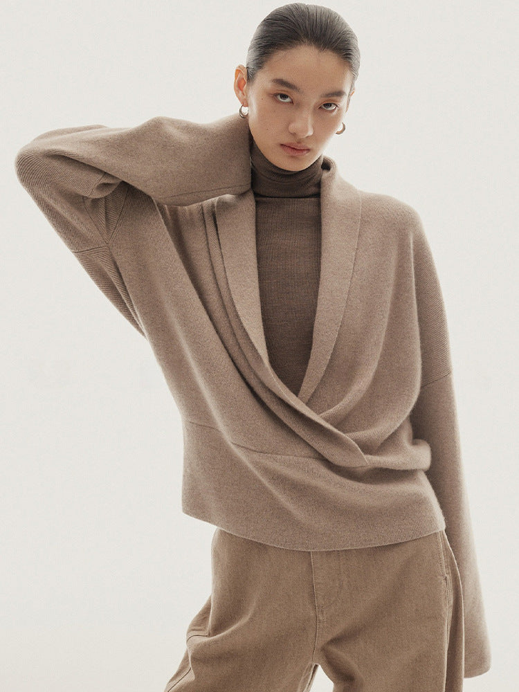 オートミールドレープカーディガン