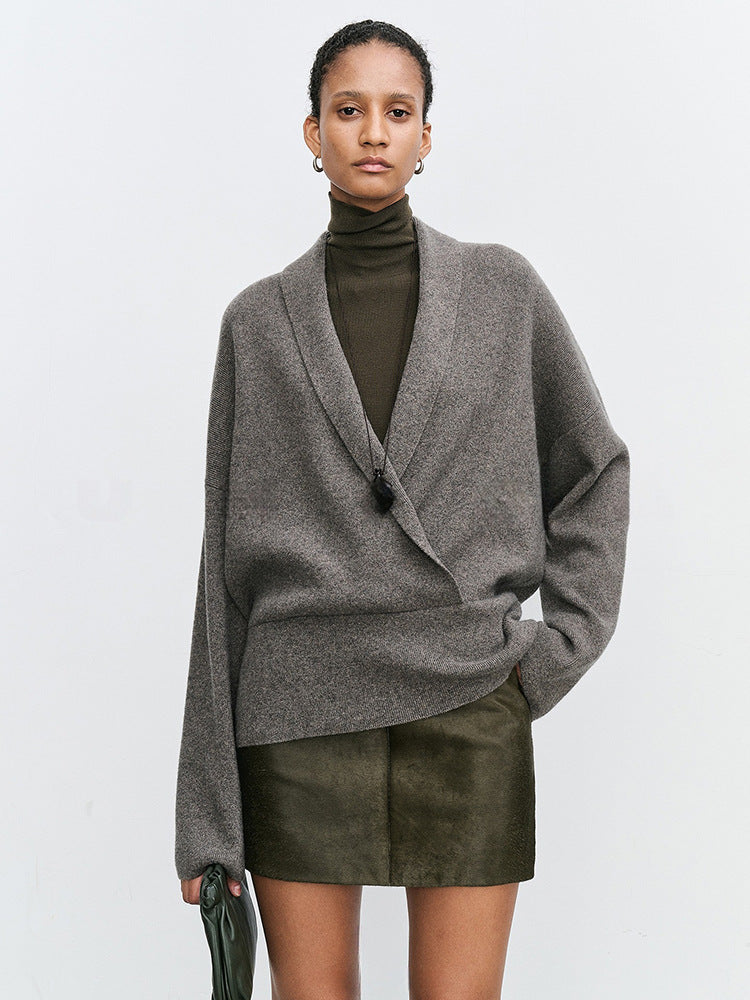 オートミールドレープカーディガン