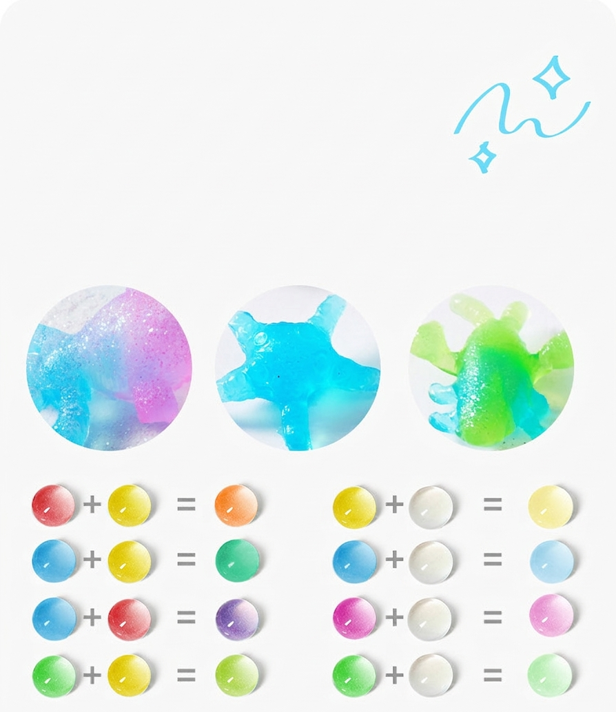 まほうの水でつくる ぷるぷる生き物メーカー ― 液体がカタチになる 感触で楽しむ、ふしぎなサイエンス体験。感触で学ぶ はじめての化学あそびに