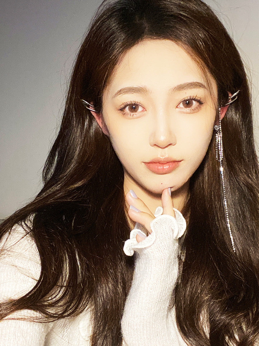 ジルコンタッセル・アシンメトリーイヤリング