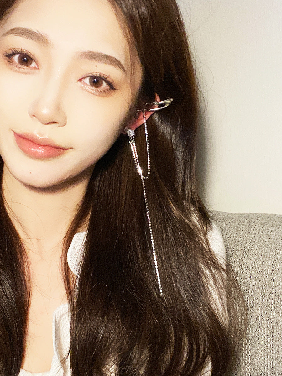 ジルコンタッセル・アシンメトリーイヤリング